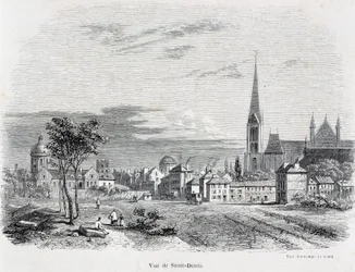 Veduta della città di Saint Denis, inizio XIX secolo