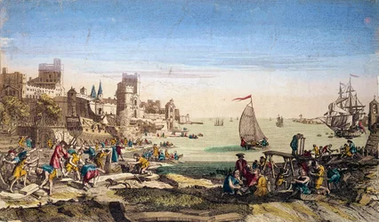Veduta del porto e dei cantieri navali della città di Le Havre (Senna marittima)