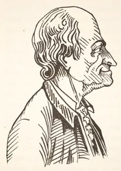 Voltaire, copia di Boris Mestchersky, illustrazione da Histoire de la Nation Francaise, Sciences, Volumi I & II, di Gabriel Hanotaux, 1924