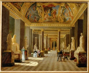 Vista della Sala delle Stagioni del Louvre ...