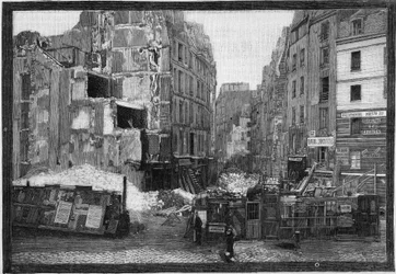 Vista delle demolizioni di Place Maubert a Parigi