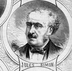 Guerra del 1870 - Governo della Difesa nazionale: ritratto di Jules Simon (nato François Jules Suisse) (1814-1896), membro del governo provvisorio del 1870. Incisione in «Le Monde Illustré» n. 706 del 22 ottobre