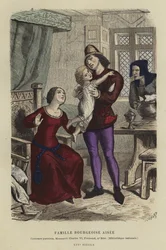 Famiglia borghese benestante, XIV secolo