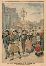Giorno di nozze a Plougastel, Bretagna, illustrazione da Le Petit Journal, supplemento illustrato, 27 gennaio 1907
