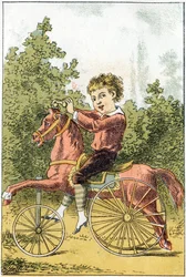 Quando si gioca al cavallo diciamo U U U U U U U U DA DA - in “Alphabet des petits savants”, fine XIX secolo (cromolitografia)