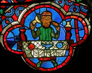 Finestra Ew raffigurante i Lavori dei Mesi: Gennaio