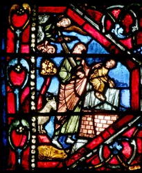 Finestra che raffigura Abramo che sta per sacrificare Isacco