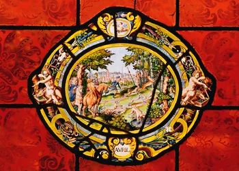 Vetrata raffigurante Aprile, da Montigny