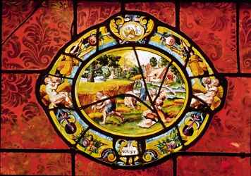 Vetrata raffigurante Agosto, da Montigny