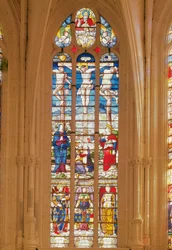 Vetrata che raffigura Scene della Vita di San Luigi