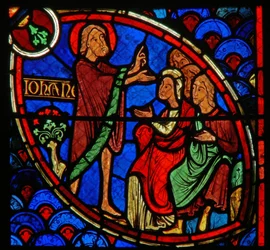 Vetrata raffigurante una scena della vita di San Giovanni Battista