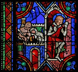 Storia di San Giuliano di Brioude - San Ferreolo, un amico di Giuliano, che morì durante le persecuzioni di Diocleziano, fugge