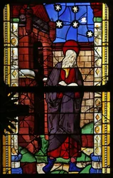 Finestra w0 raffigurante Gioacchino con una delle sue pecore