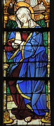 Finestra w0 che raffigura la Vergine Maria