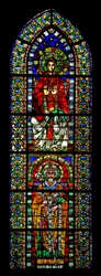 Vetrata w109 raffigurante la Vergine Maria e San Martino