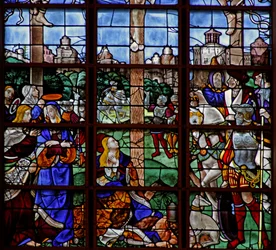 Finestra w11 raffigurante la Crocifissione - la scena ai piedi della Croce