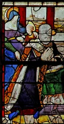 Finestra w13 che raffigura Anne de Montmorency con Sant