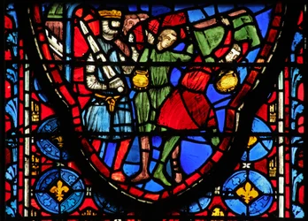 Vetrata w15 Sacre Reliquie: Creso porta le reliquie da Gerusalemme