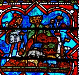 Scena della storia del Figliol Prodigo: trova lavoro a badare ai maiali