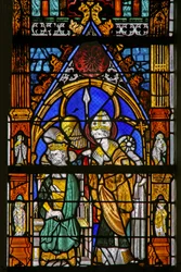 Finestra w19 raffigurante San Tommaso Becket e Enrico II in disaccordo