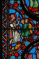 Finestra w1 raffigurante una scena della vita di San Martino