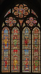 Finestra w207 raffigurante vescovi (alcuni di Strasburgo) e due Padri della Chiesa