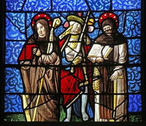 San Domenico e San Francesco con un cavaliere che tiene una spada