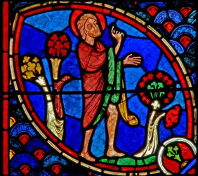 Finestra w20 raffigurante San Giovanni Battista che predica
