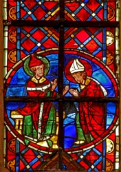 Finestra w211 raffigurante San Pietro invia San Dionigi in Gallia