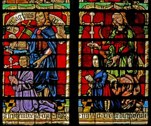 Un donatore - Jean Corart e moglie con San Giovanni Battista e Santa Caterina