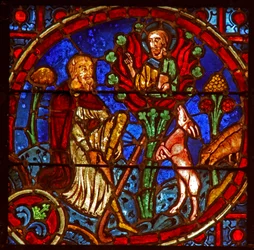 Finestra w2 che raffigura Mosè e il Roveto Ardente