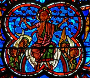 Finestra w4 raffigurante Cristo al Giudizio Universale