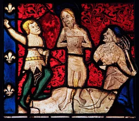 Finestra w6 raffigurante la Flagellazione, originariamente dalla Chiesa di Betton, Bretagna