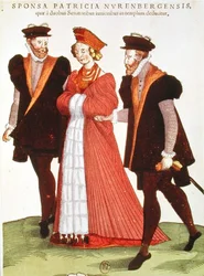 Donna di Norimberga scortata al Tempio da due senatori, 1572