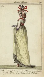 Donna con cintura in stile Victim e cappello da giardiniera