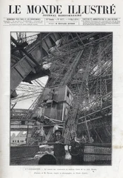Esposizione Universale di Parigi 1889 - Il percorso degli ascensori al primo piano della Torre Eiffel - Le Monde Illustré del 1889