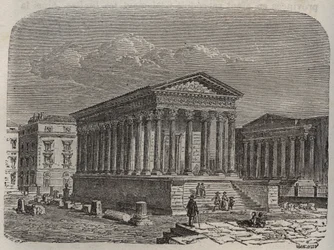 Maison Carrée di Nîmes - Francia, Linguadoca-Rossiglione, Gard - incisione in "Histoire de France" di Victor Duruy (1811-1894) - 1882