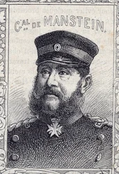 ritratto del generale prussiano Hugo von Obernitz - 1870-71 (incisione)