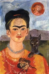Autoritratto con Diego sul petto; Autoretrato con Diego en mi Pecho, 1953-54 circa (olio su masonite)