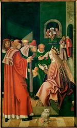 Santa Barbara che disputa con i filosofi (olio su tavola)
