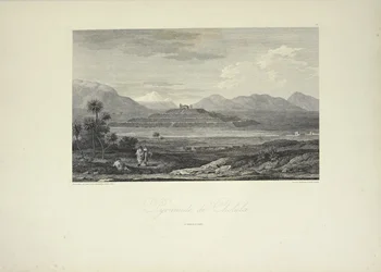 Piramide di Cholula, disegnata da Gmelin, illustrazione da 