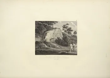 Roccia di Inti-Guaicu, disegnata da Koch, incisa da Dutterhoffer, illustrazione da 