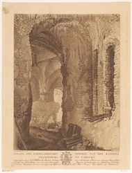 Veduta della cripta del castello Vredenburg a Utrecht