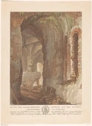 Veduta della cripta del castello Vredenburg a Utrecht