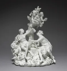 Bacco e Venere, manifattura Tournay Factory, Belgio, c.1755