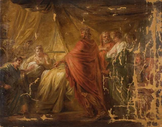 Agamennone riporta Briseide alla tenda di Achille