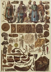 Costumi e oggetti scandinavi fino al 1200, fine XIX secolo