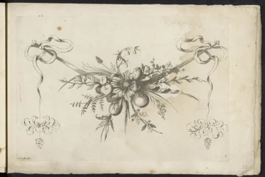 Festone di frutti, foglie e fiori (Unterschidliche neue Feston von Blumen und Früchten)
