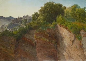 Vista dal Mönchsberg di Salisburgo sulla fortezza Hohensalzburg