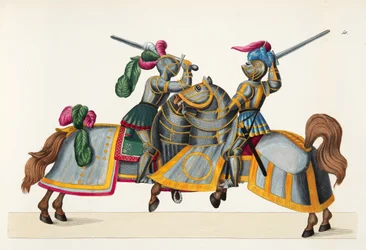 Due cavalieri a un torneo, tavola da 